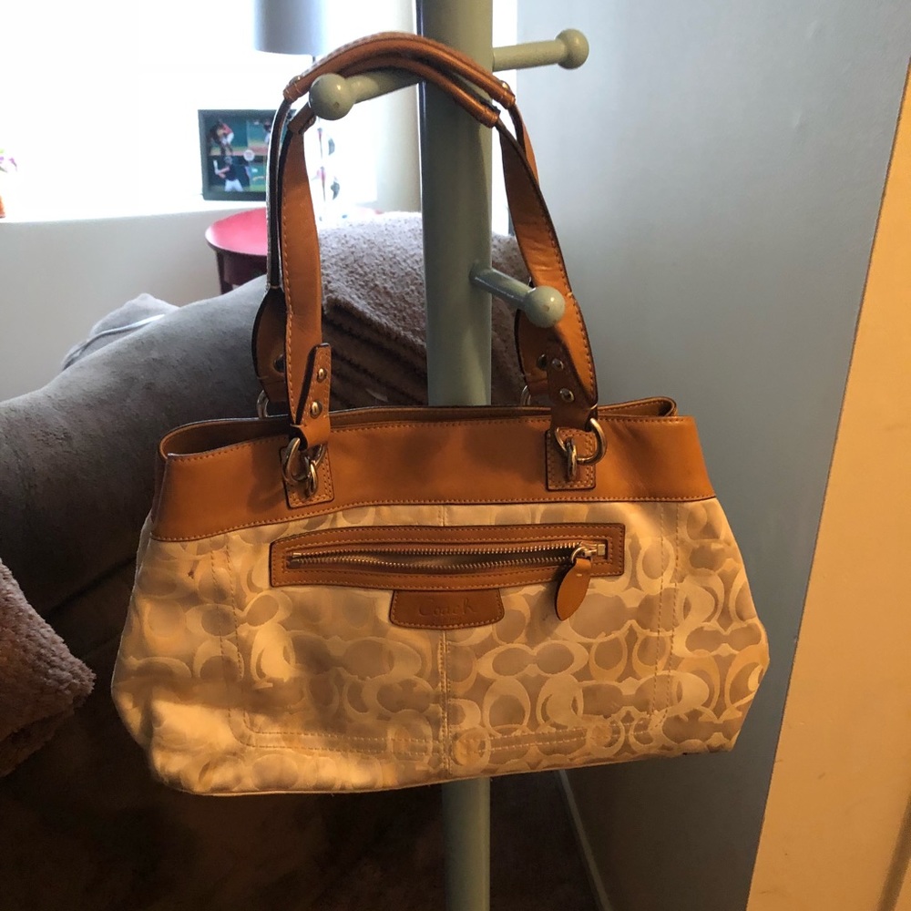 Tan coach purse